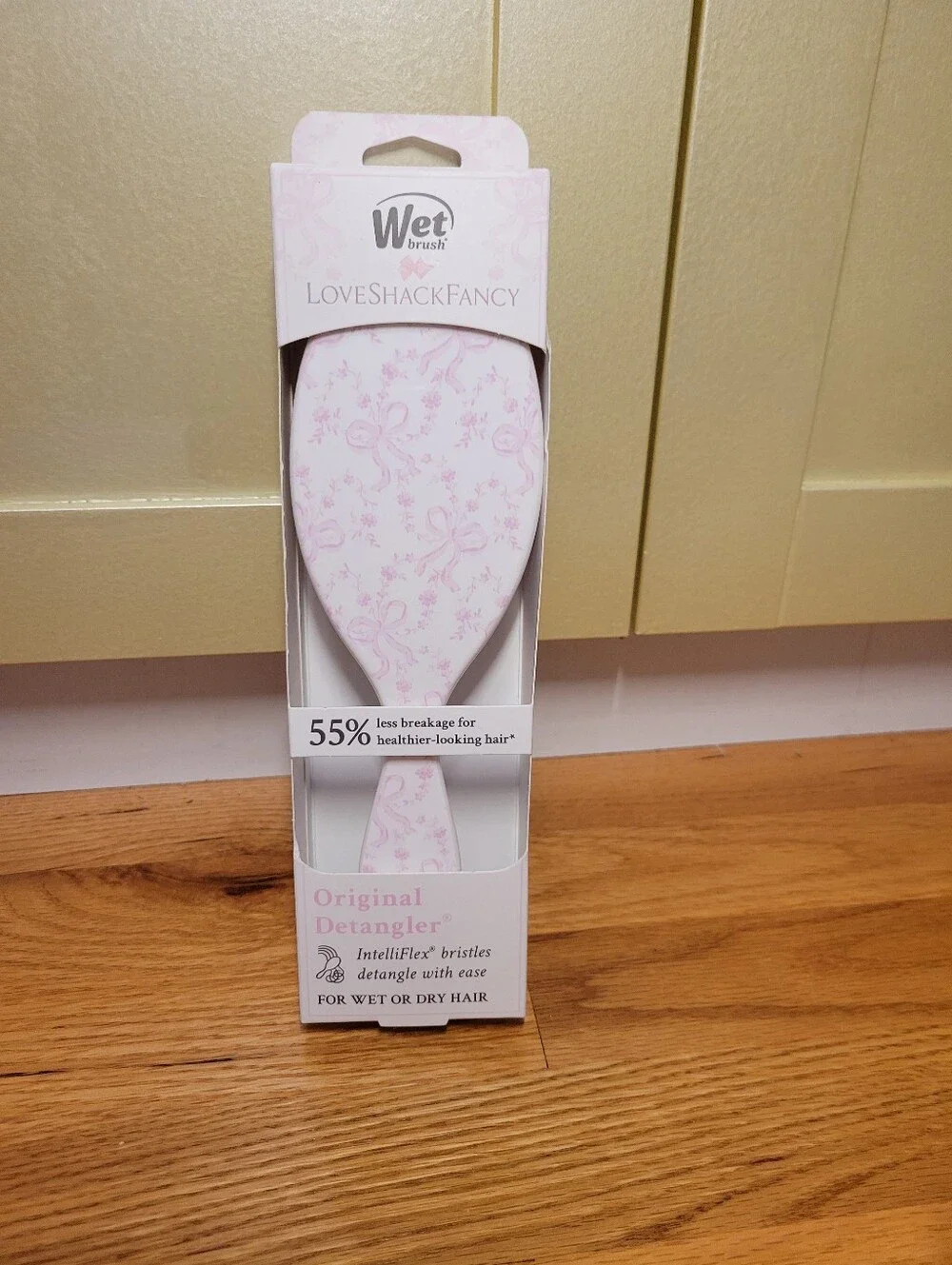 NWT LoveShackFancy x Wet Brush Original Detangler Pink Chantilly/ Coquette Bow